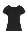 Rossopuro Woman T-shirt Black Size 8 Cotton