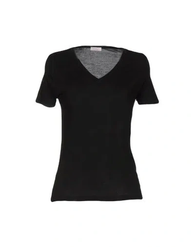 Rossopuro Woman T-shirt Black Size Xl Modal, Polyamide