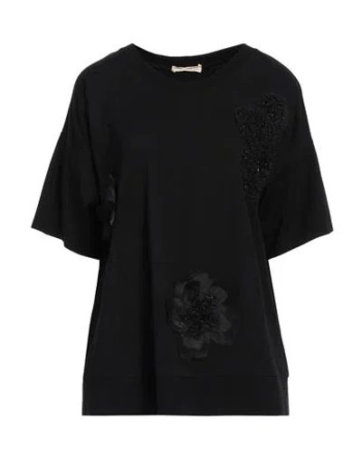 Rossopuro Woman T-shirt Black Size S Cotton