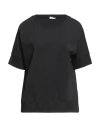 Rossopuro Woman T-shirt Black Size Xs Cotton, Elastane In Black