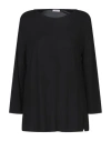Rossopuro Woman T-shirt Black Size Xxl Viscose In Black