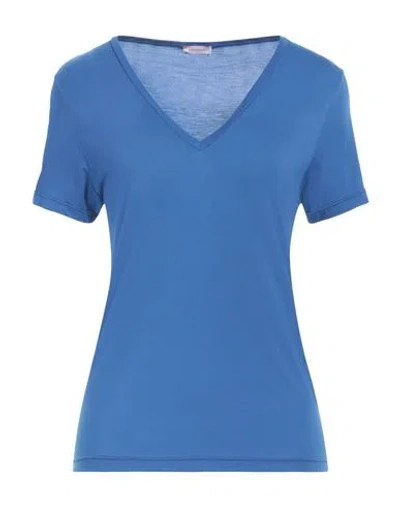 Rossopuro Woman T-shirt Blue Size M Modal, Polyamide