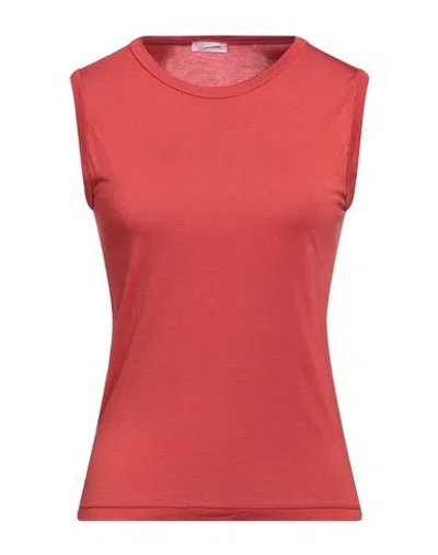 Rossopuro Woman T-shirt Brick Red Size L Modal, Polyamide