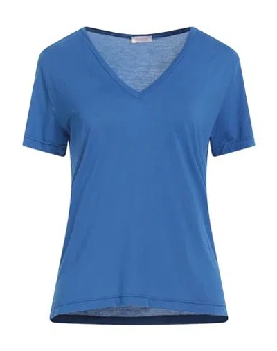 Rossopuro Woman T-shirt Bright Blue Size L Modal, Polyamide