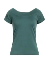 Rossopuro Woman T-shirt Deep Jade Size 6 Cotton In Green