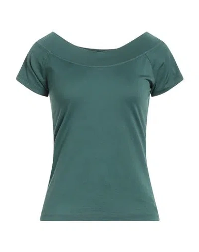 Rossopuro Woman T-shirt Deep Jade Size 6 Cotton In Green