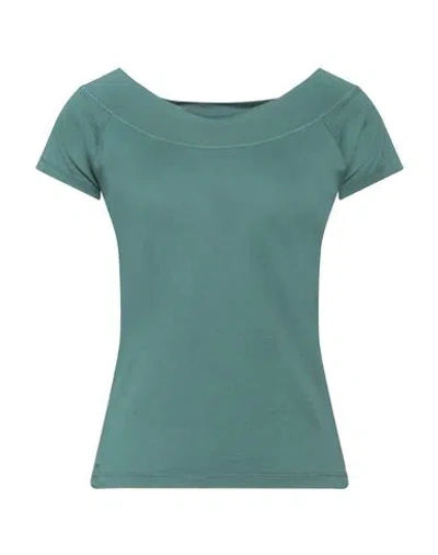 Rossopuro Woman T-shirt Deep Jade Size 6 Cotton In Green