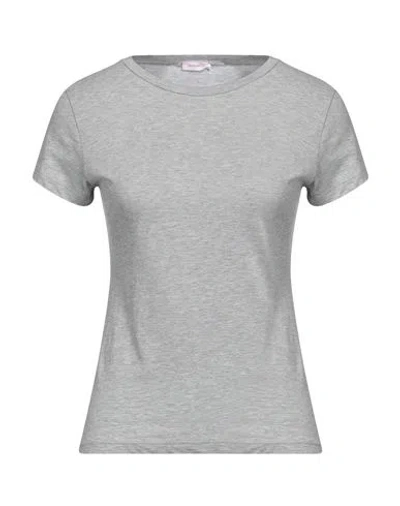 Rossopuro Woman T-shirt Grey Size 8 Cotton