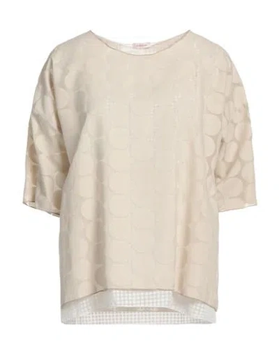 Rossopuro Woman T-shirt Ivory Size M Cotton, Polyester In White