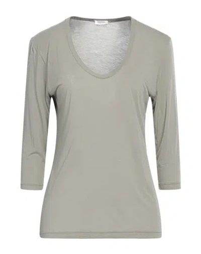 Rossopuro Woman T-shirt Khaki Size S Modal, Polyamide In Beige