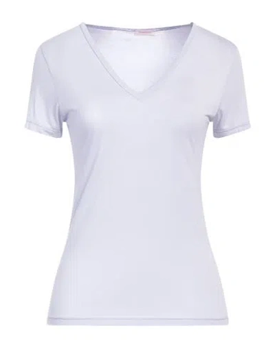 Rossopuro Woman T-shirt Lilac Size 2 Cotton In White