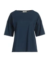 Rossopuro Woman T-shirt Navy Size Xs Cotton, Elastane In Navy Blue