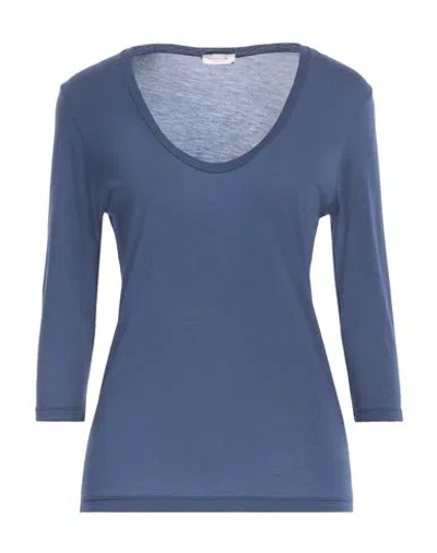 Rossopuro Woman T-shirt Navy Blue Size M Modal, Polyamide
