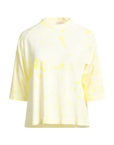 Rossopuro Woman T-shirt Light Yellow Size M Cotton