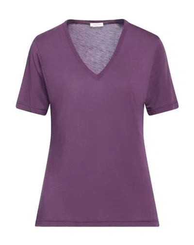 Rossopuro Woman T-shirt Purple Size L Modal, Polyamide