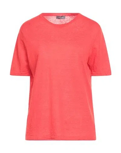 Rossopuro Woman T-shirt Red Size 4 Linen, Cotton