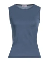 Rossopuro Woman T-shirt Slate Blue Size S Modal, Polyamide