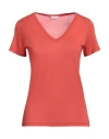 Rossopuro Woman T-shirt Tomato Red Size M Modal, Polyamide