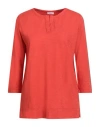 Rossopuro Woman T-shirt Tomato Red Size Xxl Cotton