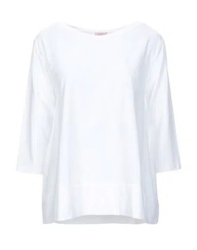 Rossopuro Woman T-shirt White Size Xxl Cotton, Elastane