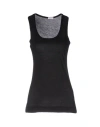 Rossopuro Woman Tank Top Black Size L Modal, Polyamide In Black