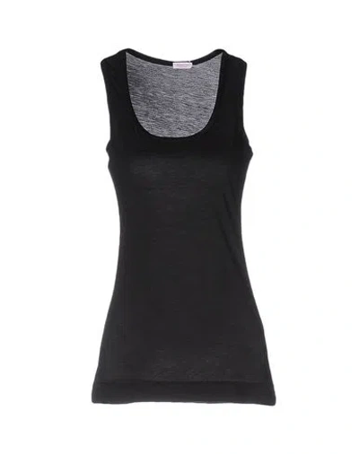 Rossopuro Woman Tank Top Black Size L Modal, Polyamide