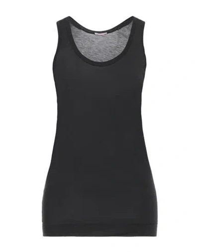 Rossopuro Woman Tank Top Black Size M Modal, Polyamide In Black