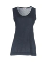 Rossopuro Woman Tank Top Midnight Blue Size L Modal, Polyamide
