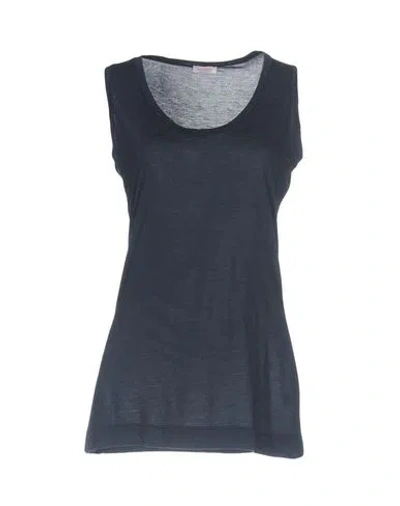 Rossopuro Woman Tank Top Midnight Blue Size L Modal, Polyamide In Blue
