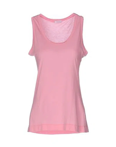 Rossopuro Woman Tank Top Pink Size L Modal, Polyamide
