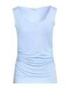 Rossopuro Woman Tank Top Sky Blue Size S Modal, Polyamide In Blue