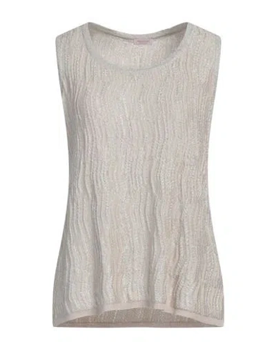 Rossopuro Woman Top Beige Size S Cotton, Acetate, Polyester, Nylon