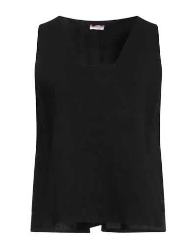 Rossopuro Woman Top Black Size Xl Cotton, Polyester, Elastane