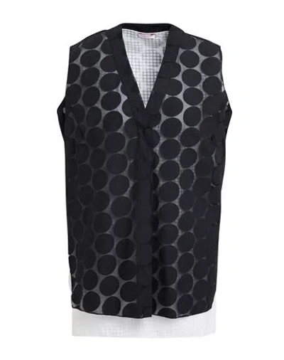 Rossopuro Woman Top Black Size M Cotton, Polyester
