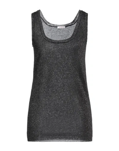Rossopuro Woman Top Black Size S Viscose, Polyester, Metallic Fiber