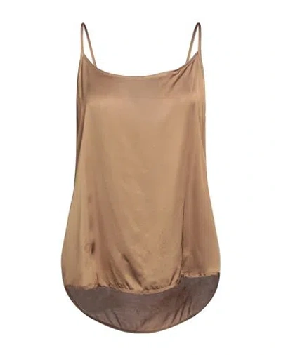 Rossopuro Woman Top Camel Size L Viscose In Beige