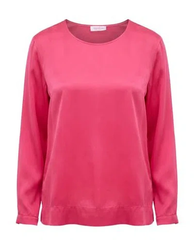 Rossopuro Woman Top Fuchsia Size S Silk, Elastane In Multi