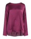 Rossopuro Woman Top Garnet Size Xs Silk, Elastane In Red