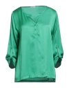 Rossopuro Woman Top Green Size M Viscose In Green