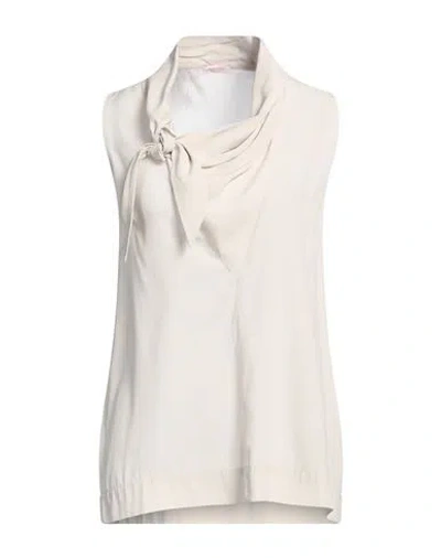 Rossopuro Woman Top Light Grey Size M Silk, Elastane In Neutral