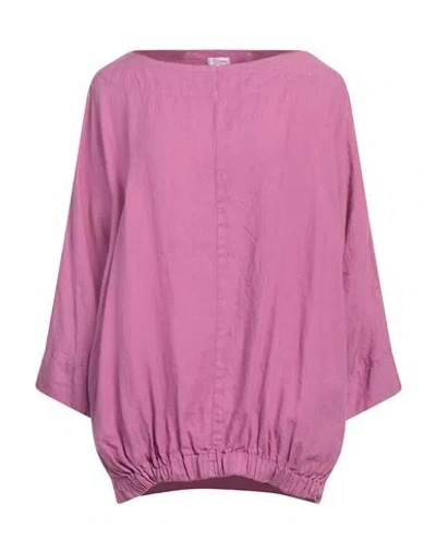 Rossopuro Woman Top Mauve Size S Linen In Purple