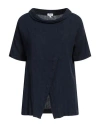 Rossopuro Woman Top Midnight Blue Size S Linen, Viscose