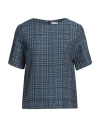 Rossopuro Woman Top Midnight Blue Size S Acetate, Cotton, Polyester, Polyamide