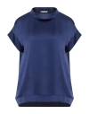 Rossopuro Woman Top Navy Blue Size Xs Viscose