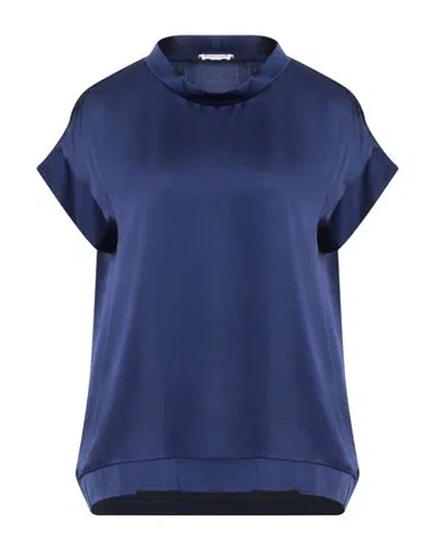 Rossopuro Woman Top Navy Blue Size Xs Viscose