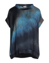 Rossopuro Woman Blouse Navy Blue Size Xl Viscose In Navy Blue