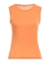 Rossopuro Woman Top Orange Size M Modal, Polyamide