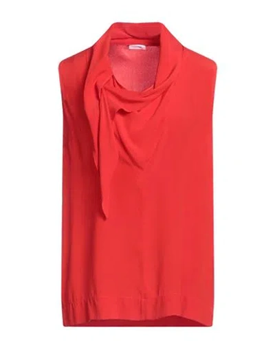Rossopuro Woman Top Red Size S Silk, Elastane