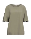 Rossopuro Woman T-shirt Sage Green Size Xl Cotton, Silk, Elastane In Sage Green