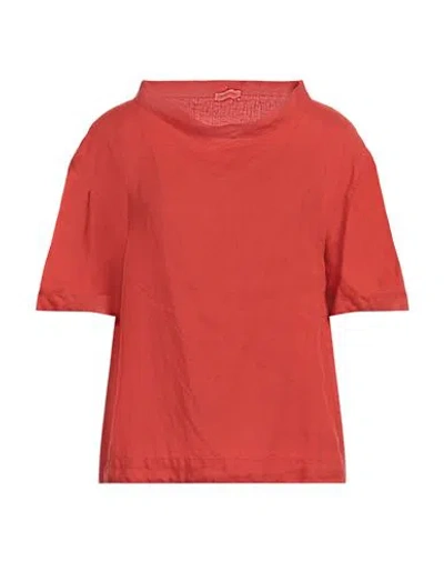 Rossopuro Woman Top Tomato Red Size L Linen